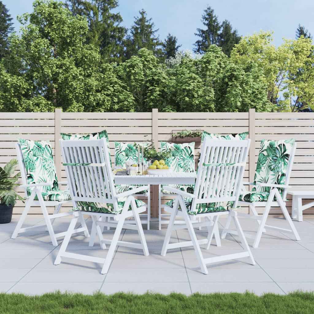 vidaXL Tuinstoelkussens 2 st hoge rug 120x50x7 cm stof groen