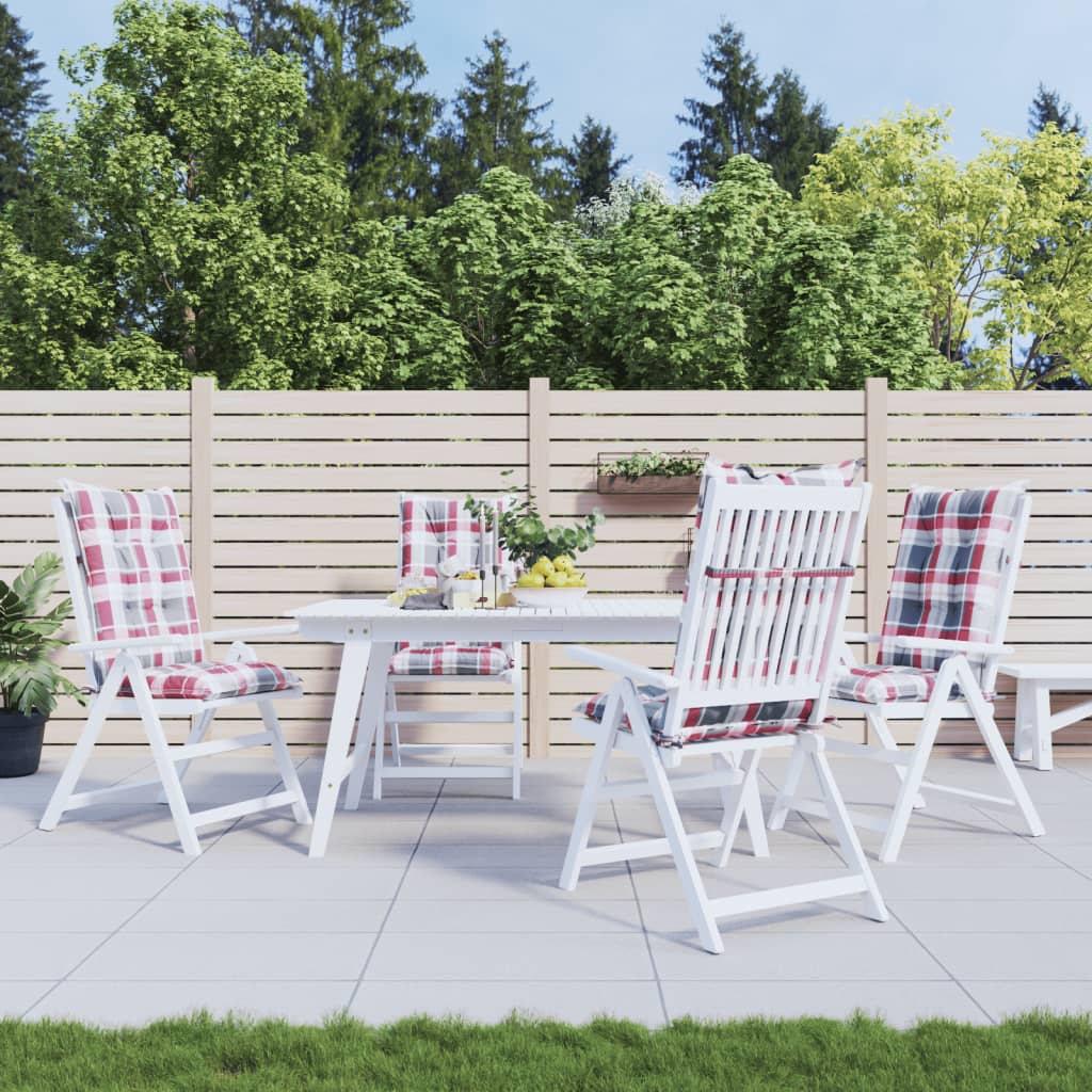 vidaXL Tuinstoelkussens 2 st hoge rug 120x50x7 cm stof groen