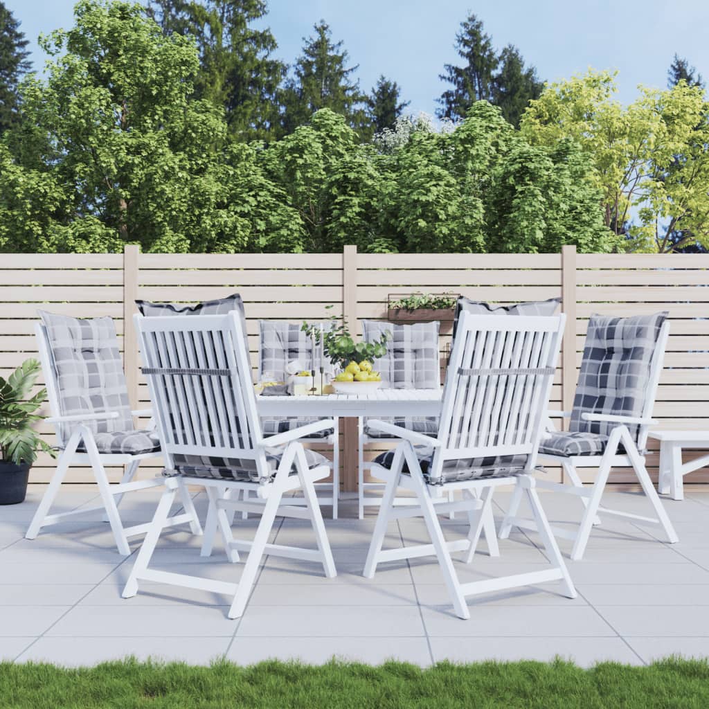 vidaXL Tuinstoelkussens 2 st hoge rug 120x50x7 cm stof groen