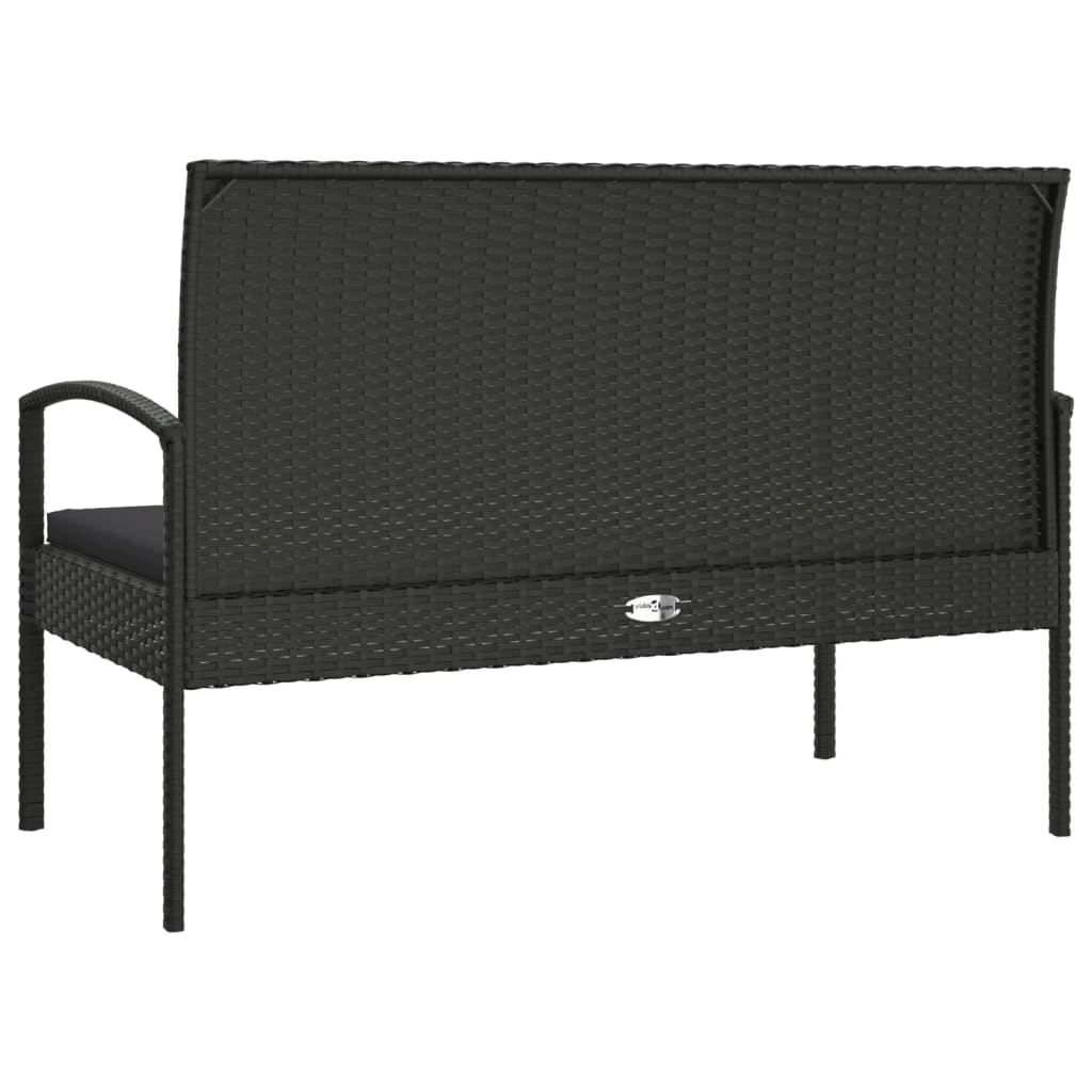 vidaXL Garden bench with cushion 105 cm poly rattan grey