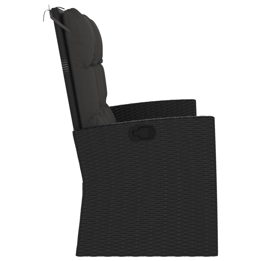 vidaXL Tuinbank verstelbaar met kussens 118 cm poly rattan grijs - Aashly