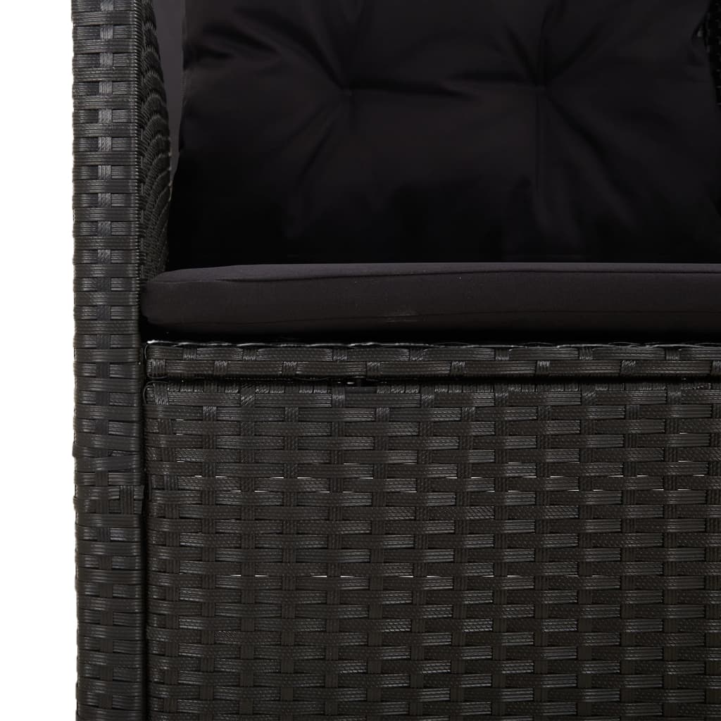vidaXL Tuinbank verstelbaar met kussens 118 cm poly rattan grijs - Aashly