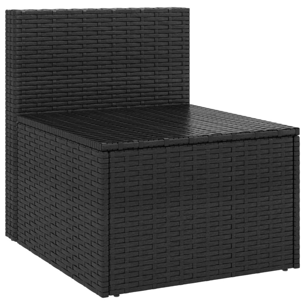 vidaXL Tuinmiddenbanken met kussens 2 st poly rattan zwart - Aashly