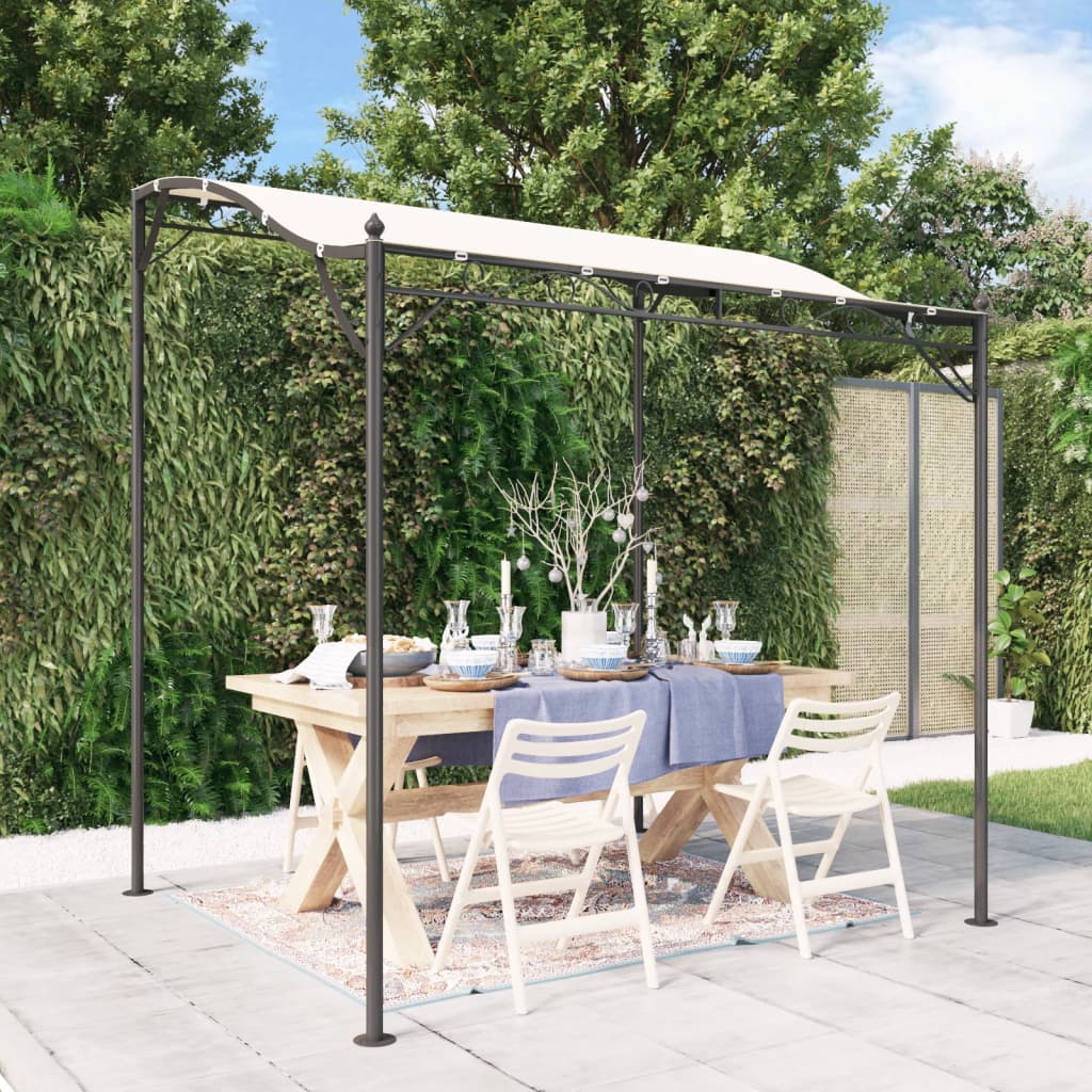 vidaXL Luifel 2x2,3 m 180 g/m² stof en staal crèmekleurig - Aashly