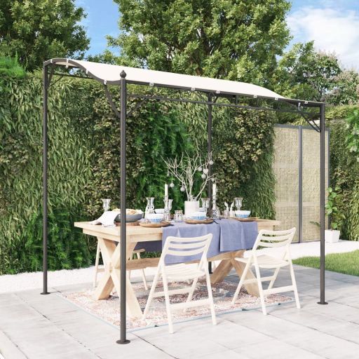 vidaXL Luifel 2x2,3 m 180 g/m² stof en staal crèmekleurig - Aashly