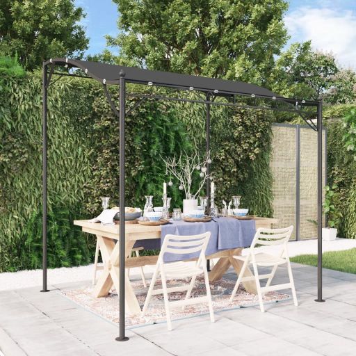 vidaXL Luifel 2x2,3 m 180 g/m² stof en staal crèmekleurig - Aashly