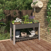 vidaXL Plantenbak verhoogd met schap 200x50x75 cm HKC grijs