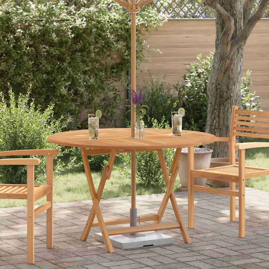 vidaXL Tuintafel inklapbaar 110x110x75 cm massief teakhout