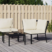 vidaXL Tuinstoel met zandkleurige kussens 76x76x79 cm staal - Aashly