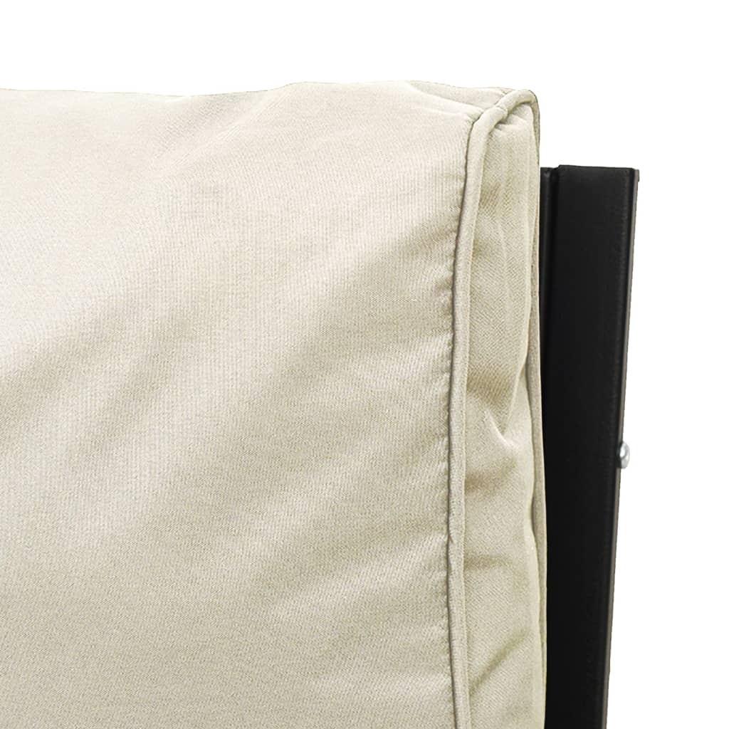 vidaXL Tuinstoel met zandkleurige kussens 76x76x79 cm staal - Aashly