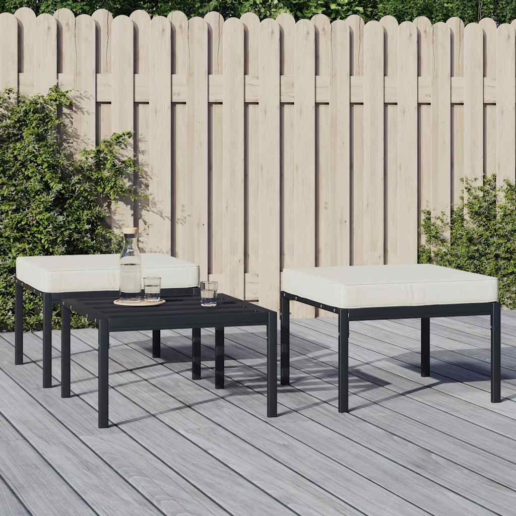 vidaXL Tuintafel 60x60x35 cm staal zwart - Aashly