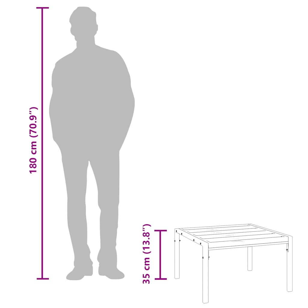 vidaXL Tuintafel 60x60x35 cm staal zwart - Aashly
