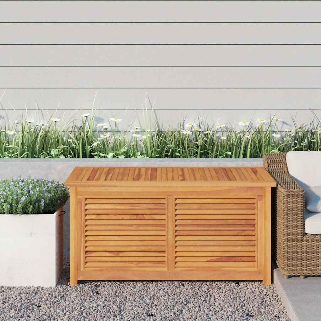 vidaXL Tuinbox met zak 114x50x58 cm massief teakhout - Aashly