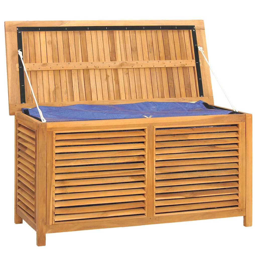 vidaXL Tuinbox met zak 114x50x58 cm massief teakhout - Aashly