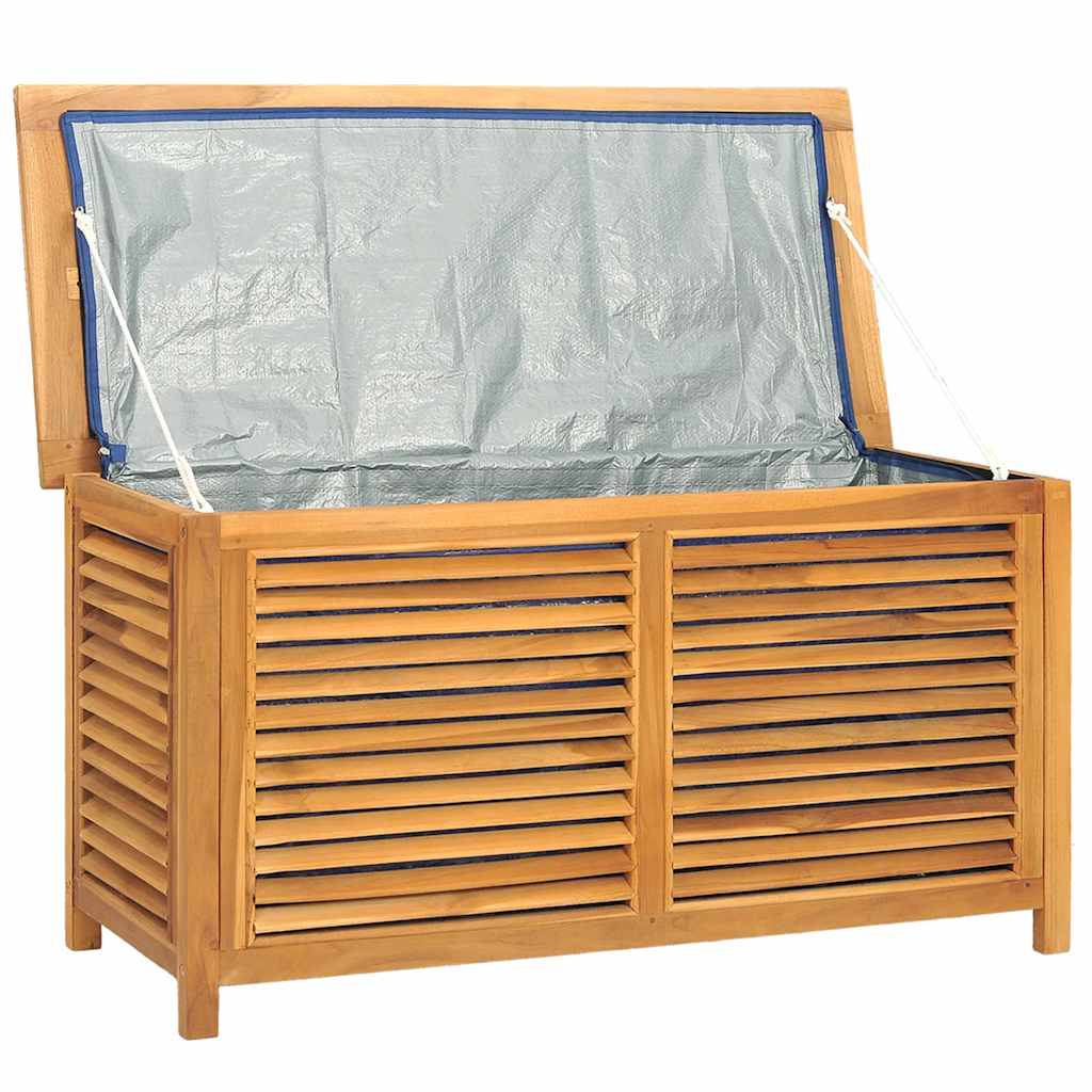 vidaXL Tuinbox met zak 114x50x58 cm massief teakhout - Aashly