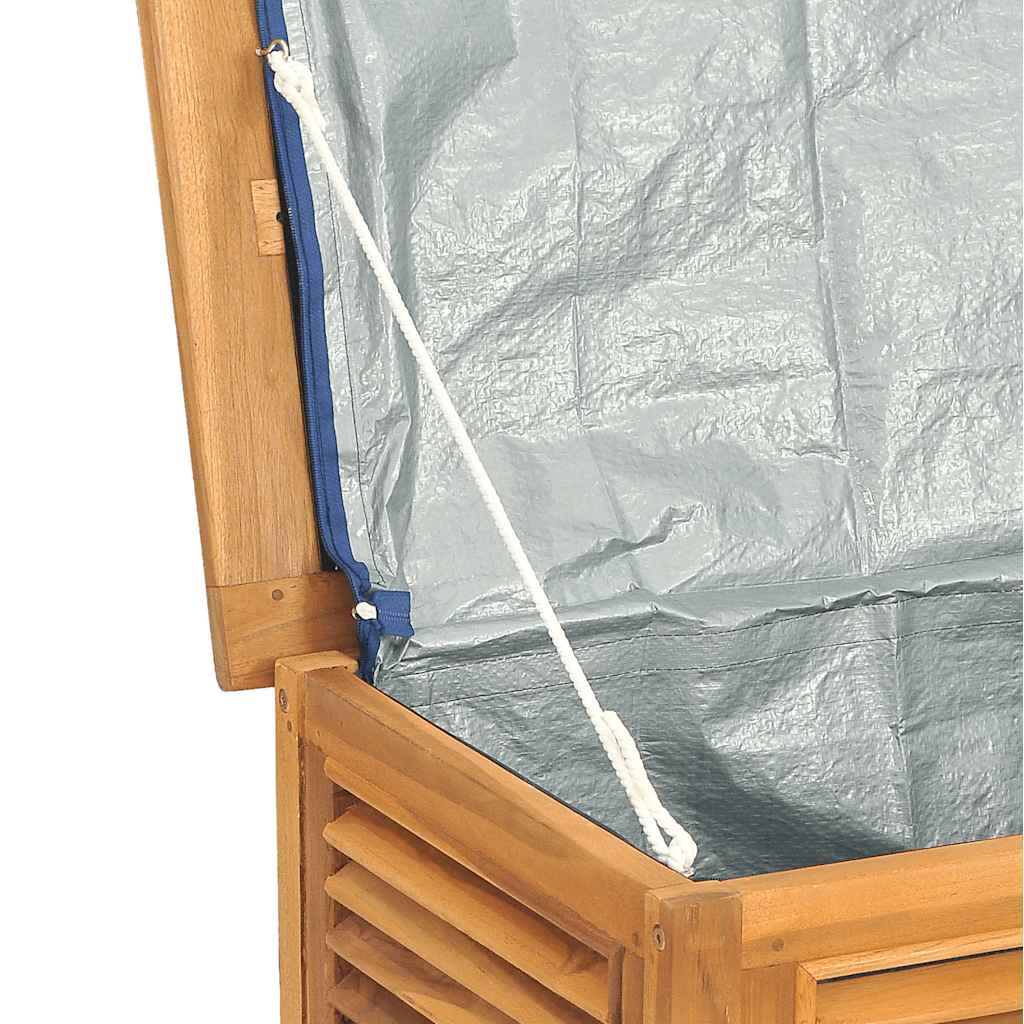 vidaXL Tuinbox met zak 114x50x58 cm massief teakhout - Aashly
