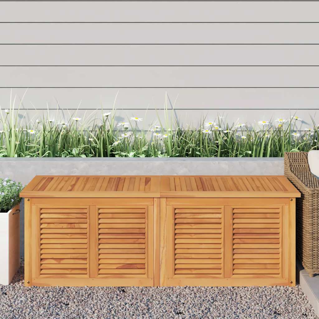 vidaXL Tuinbox met zak 114x50x58 cm massief teakhout - Aashly