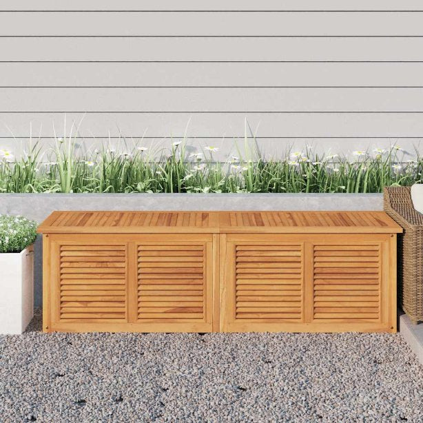 vidaXL Tuinbox met zak 114x50x58 cm massief teakhout - Aashly