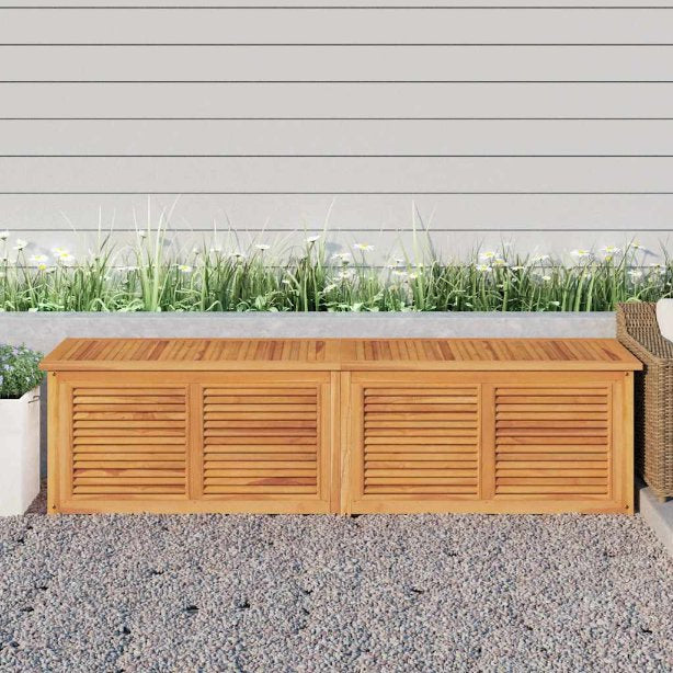 vidaXL Tuinbox met zak 114x50x58 cm massief teakhout - Aashly