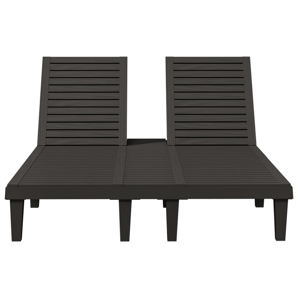 vidaXL Ligbed tweepersoons 155x138x83 cm polypropeen zwart - Aashly
