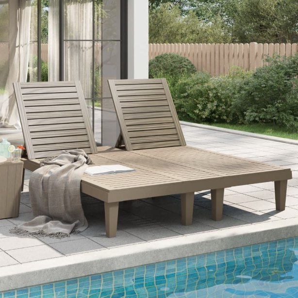 vidaXL Ligbed tweepersoons 155x138x83 cm polypropeen zwart - Aashly