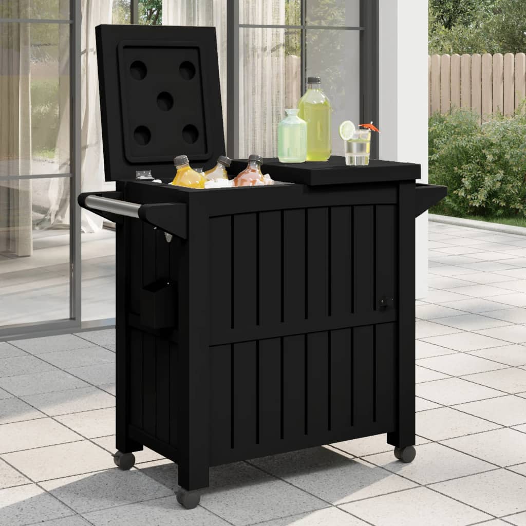 vidaXL 3-in-1 Serving Trolley, Polypropylene, Black