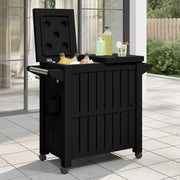 vidaXL 3-in-1 Serving Trolley, Polypropylene, Black