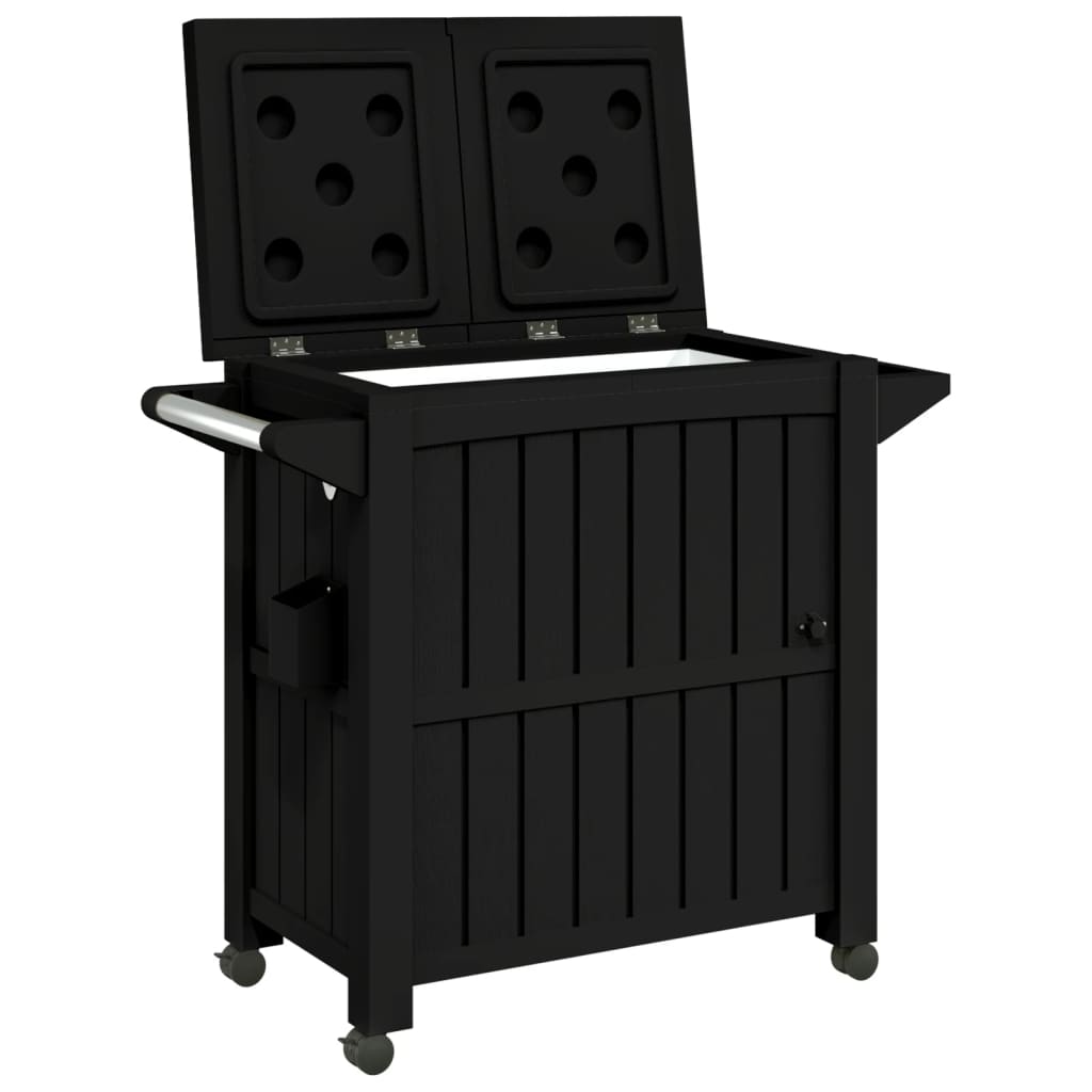 vidaXL 3-in-1 Serving Trolley, Polypropylene, Black