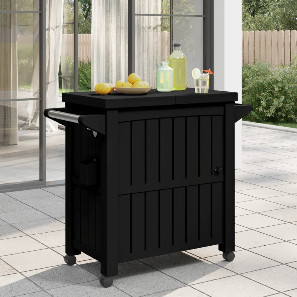 vidaXL 3-in-1 Serving Trolley, Polypropylene, Black