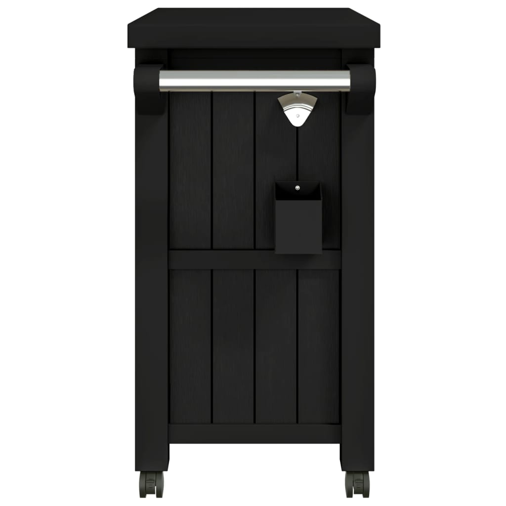 vidaXL 3-in-1 Serving Trolley, Polypropylene, Black
