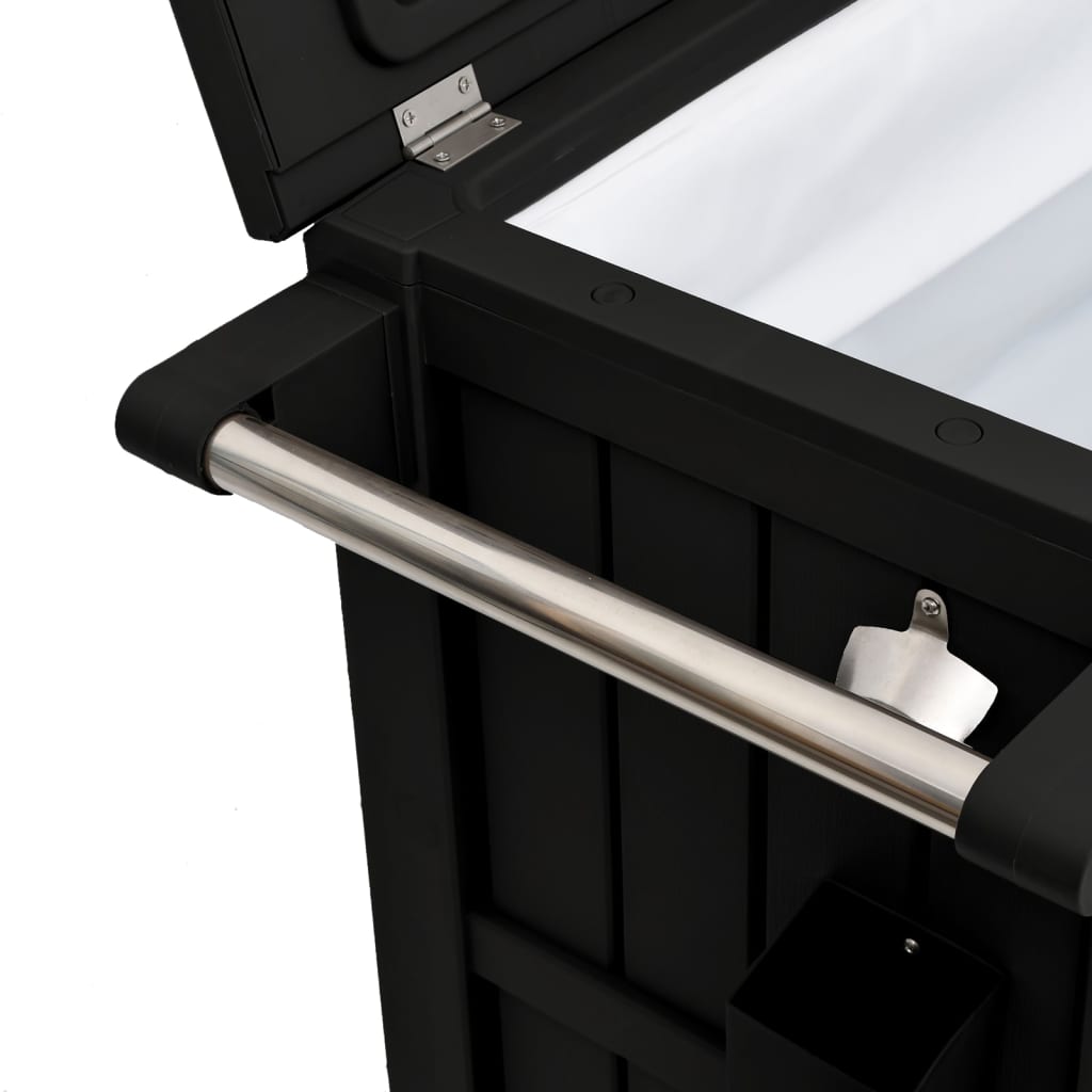 vidaXL 3-in-1 Serving Trolley, Polypropylene, Black