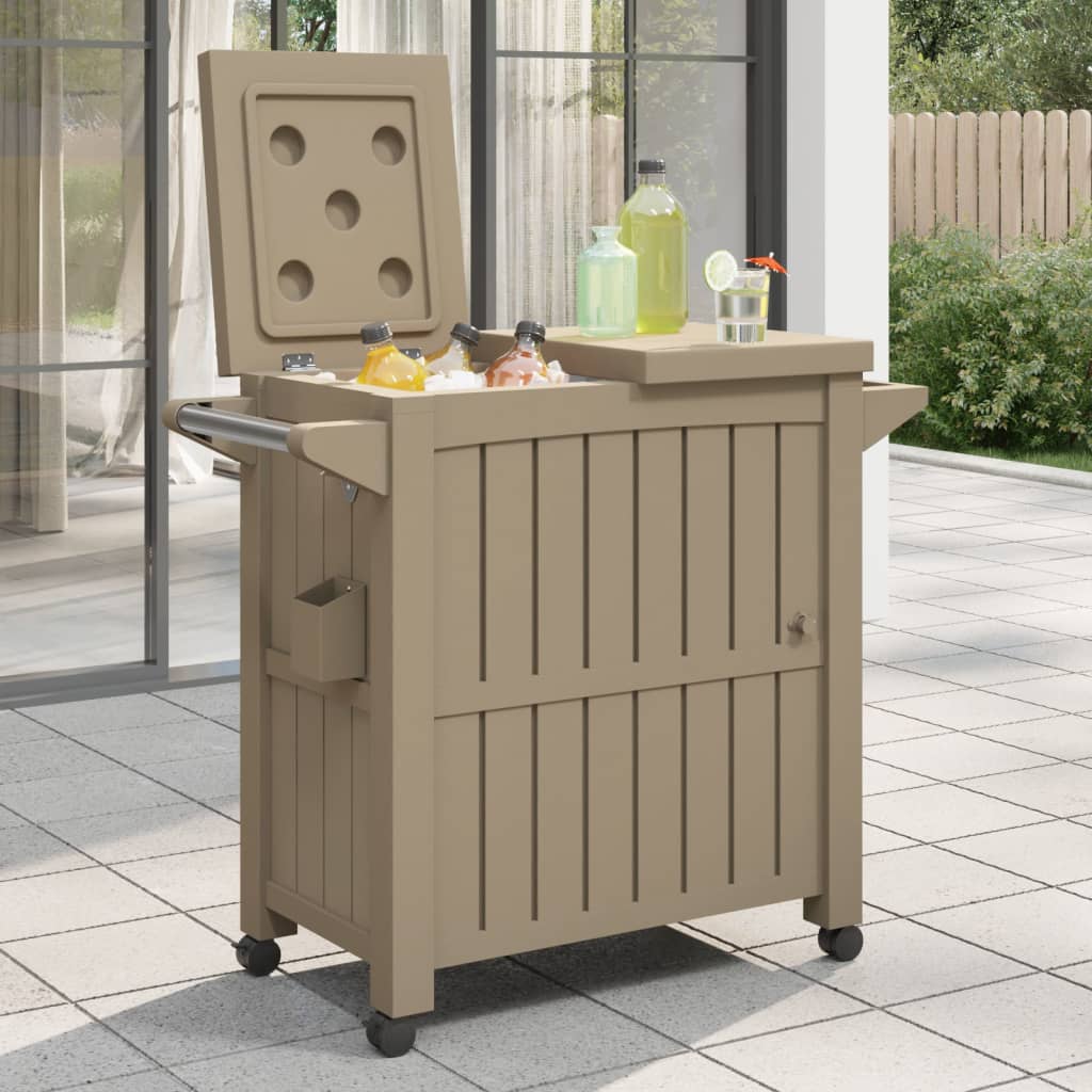 vidaXL 3-in-1 Serving Trolley, Polypropylene, Black