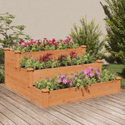 vidaXL Plantenbak verhoogd 120x120x56 cm massief vurenhout bruin - Aashly