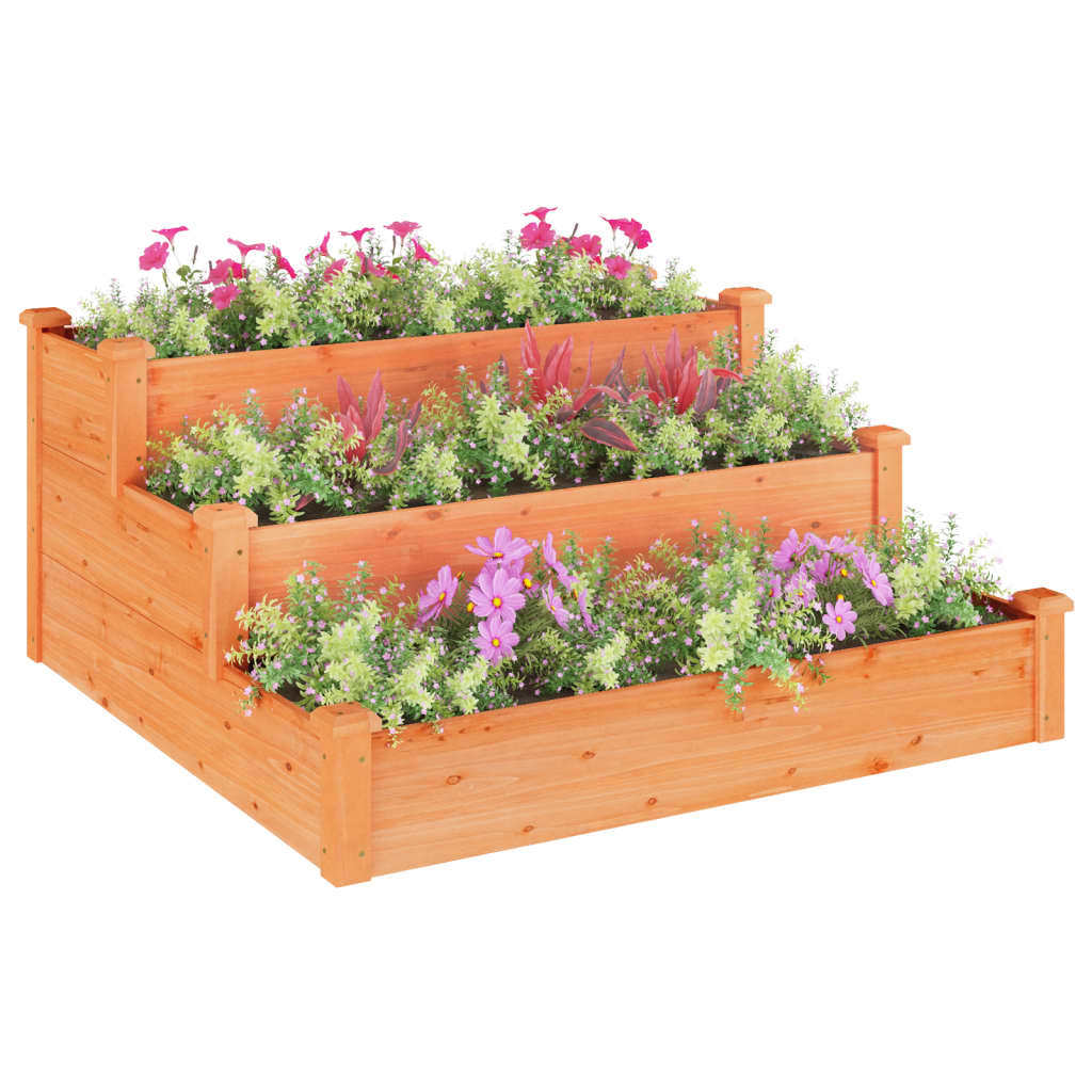 vidaXL Plantenbak verhoogd 120x120x56 cm massief vurenhout bruin - Aashly