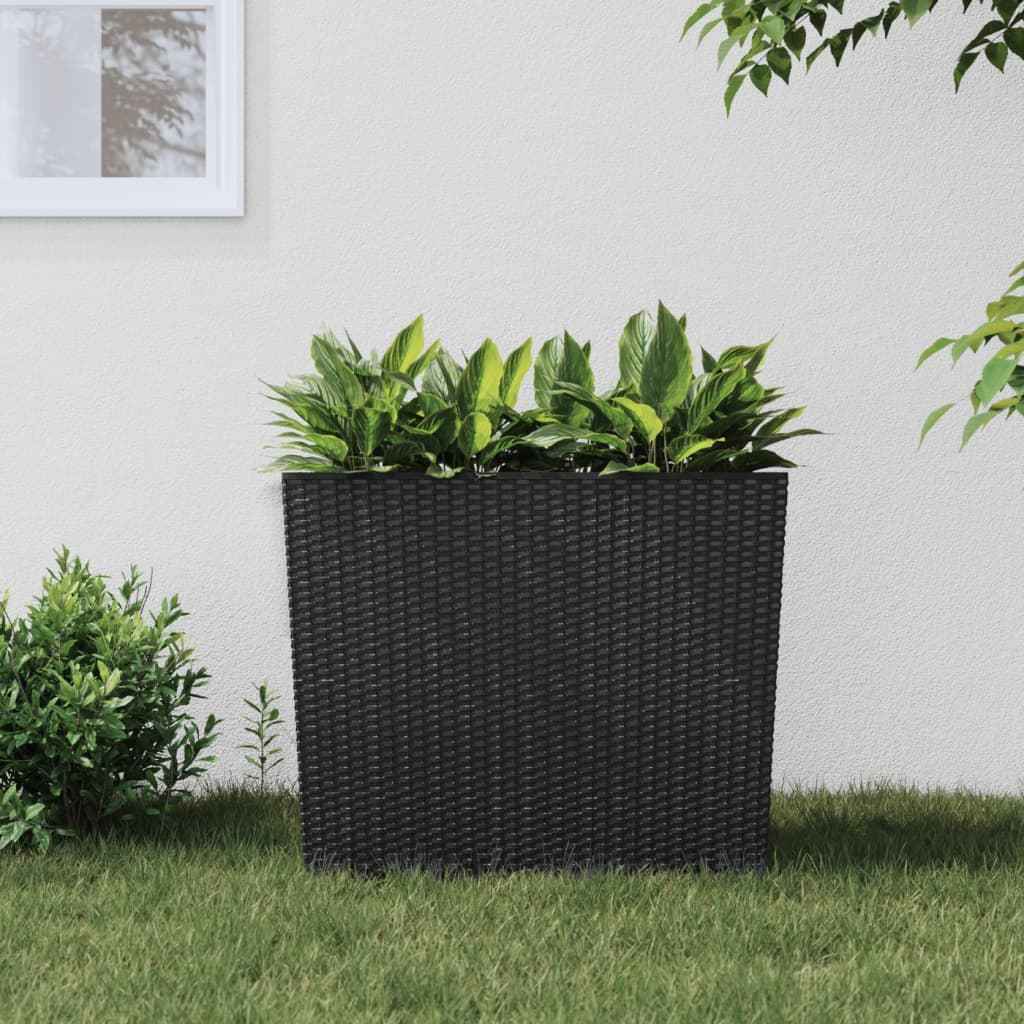 vidaXL Plantenbak met uitneembare bak rattan-look 12/44 L PP antraciet