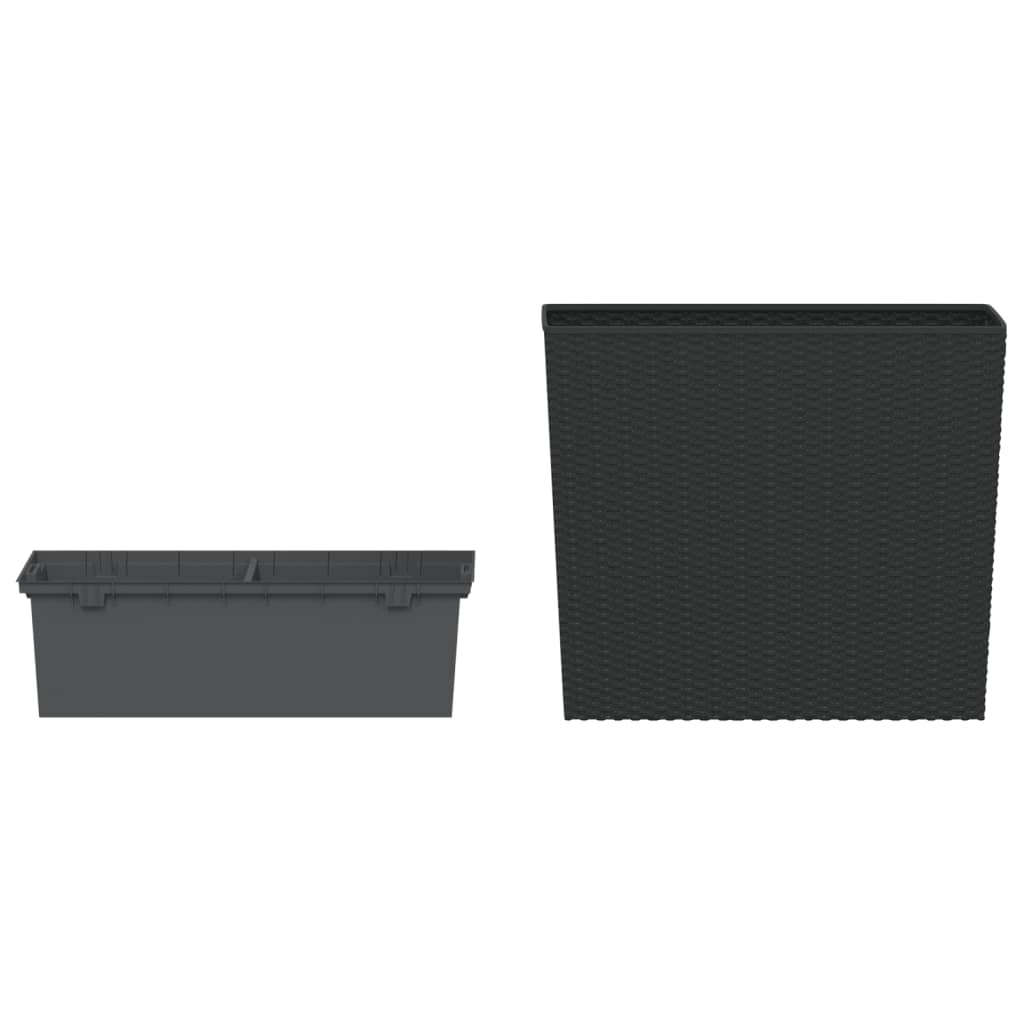 vidaXL Planter with Removable Rattan-Look Pot 12/44 L PP Anthracite