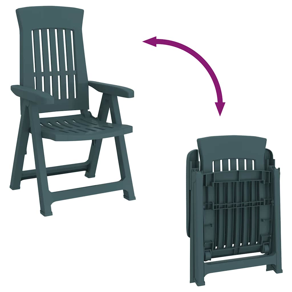 vidaXL Tuinstoelen 2 st verstelbaar PP groen - Aashly