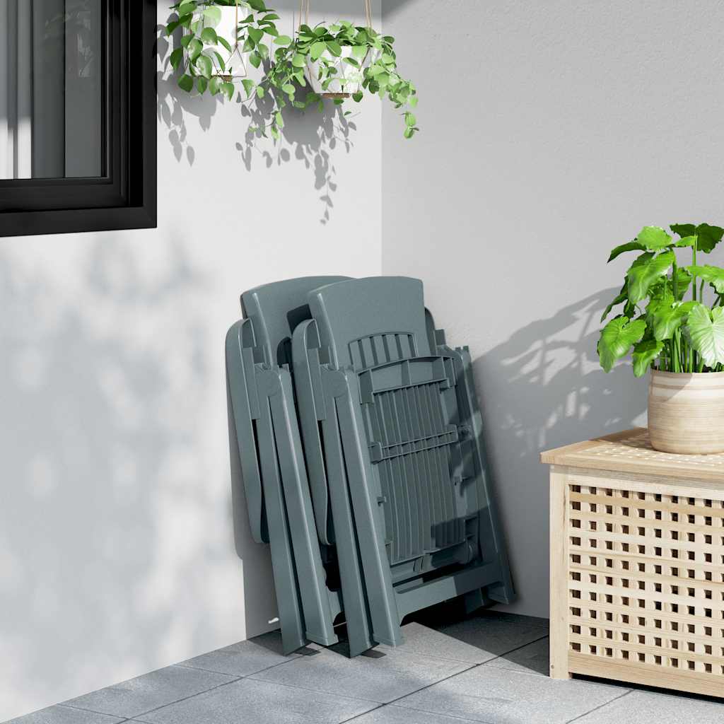 vidaXL Tuinstoelen 2 st verstelbaar PP groen - Aashly