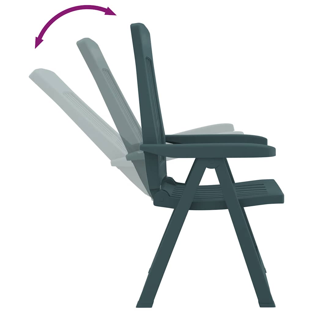 vidaXL Tuinstoelen 2 st verstelbaar PP groen - Aashly