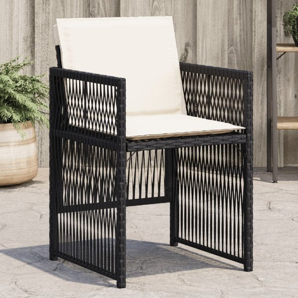 vidaXL Tuinstoelen 4 st met kussens poly rattan grijs - Aashly