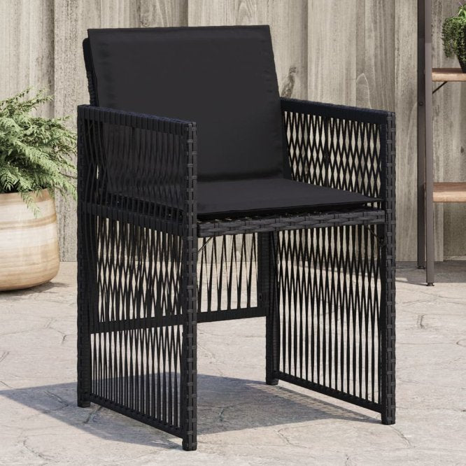 vidaXL Tuinstoelen 4 st met kussens poly rattan grijs - Aashly