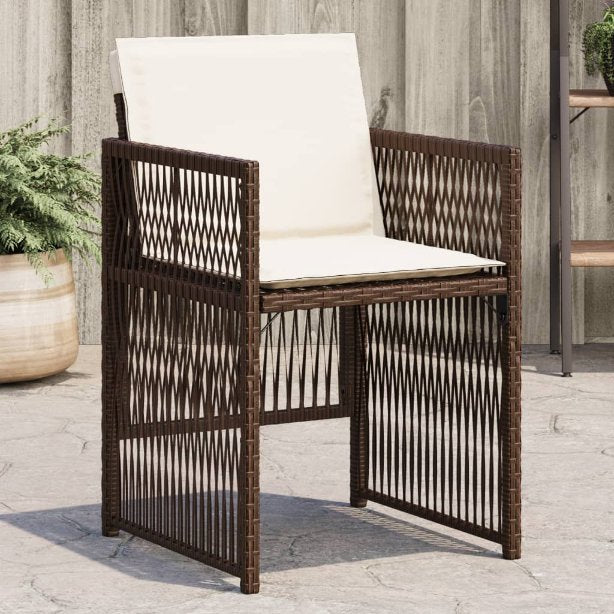 vidaXL Tuinstoelen 4 st met kussens poly rattan grijs - Aashly