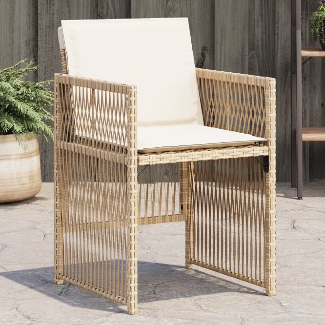 vidaXL Tuinstoelen 4 st met kussens poly rattan grijs - Aashly