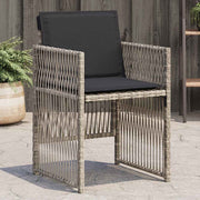 vidaXL Tuinstoelen 4 st met kussens poly rattan grijs - Aashly