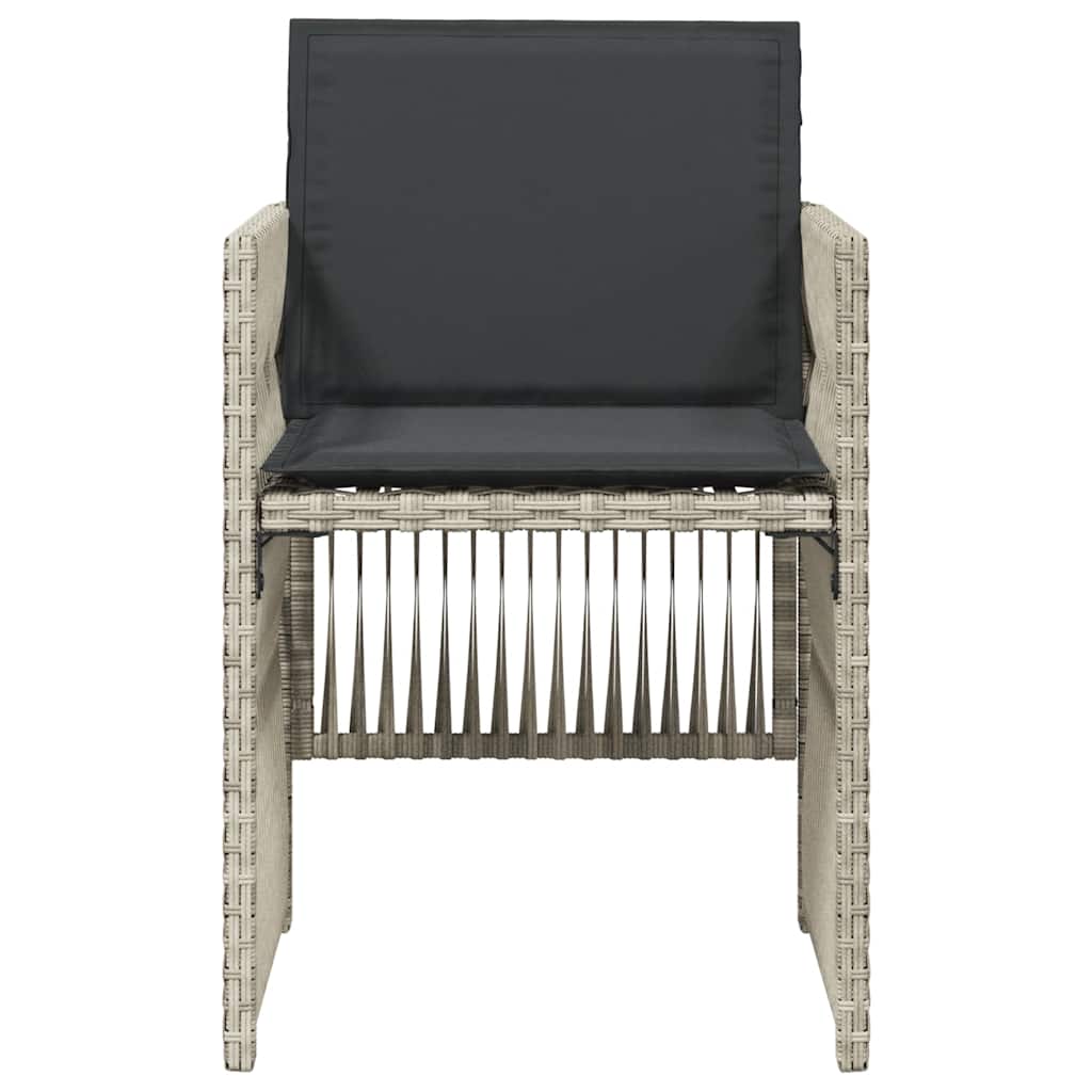 vidaXL Tuinstoelen 4 st met kussens poly rattan grijs - Aashly