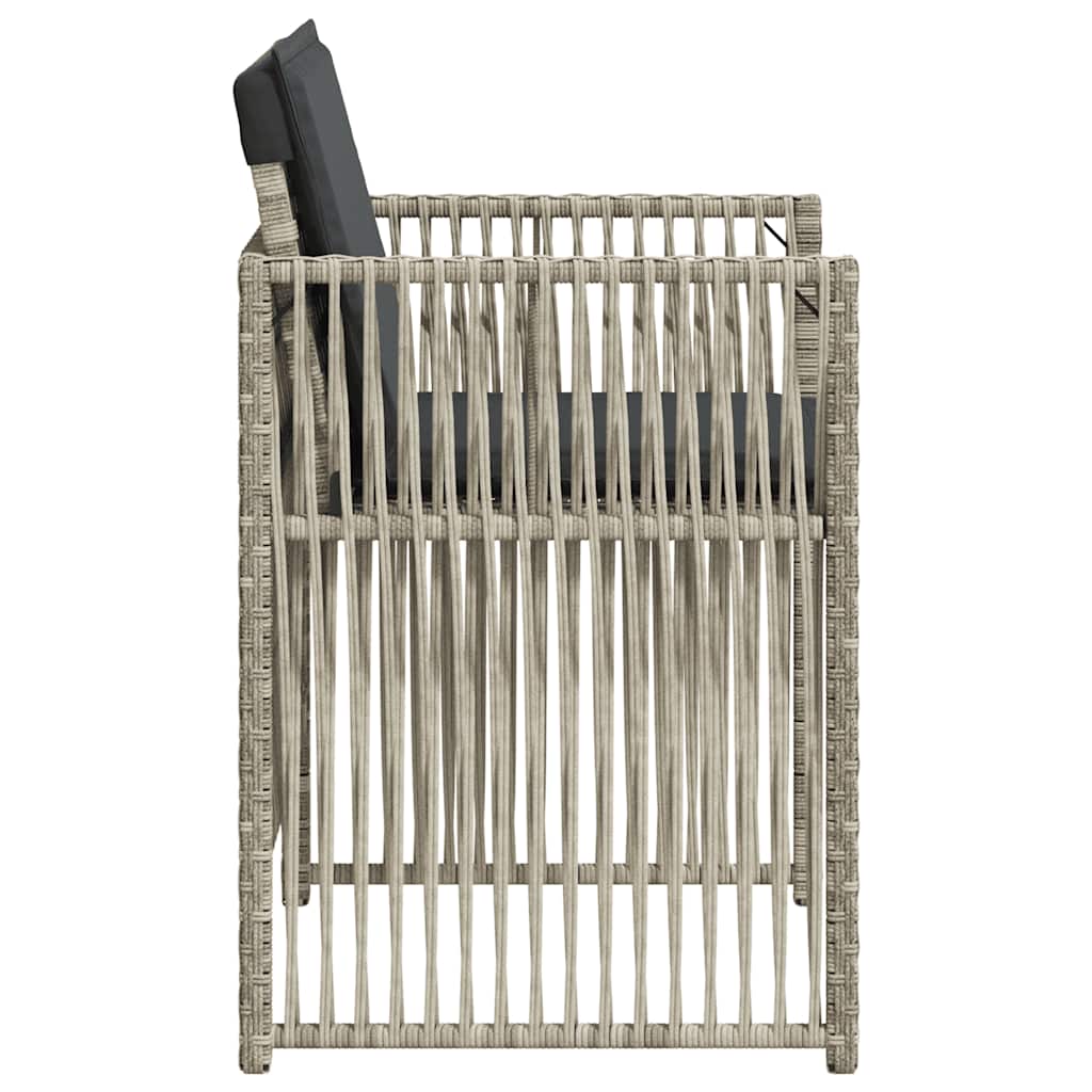 vidaXL Tuinstoelen 4 st met kussens poly rattan grijs - Aashly