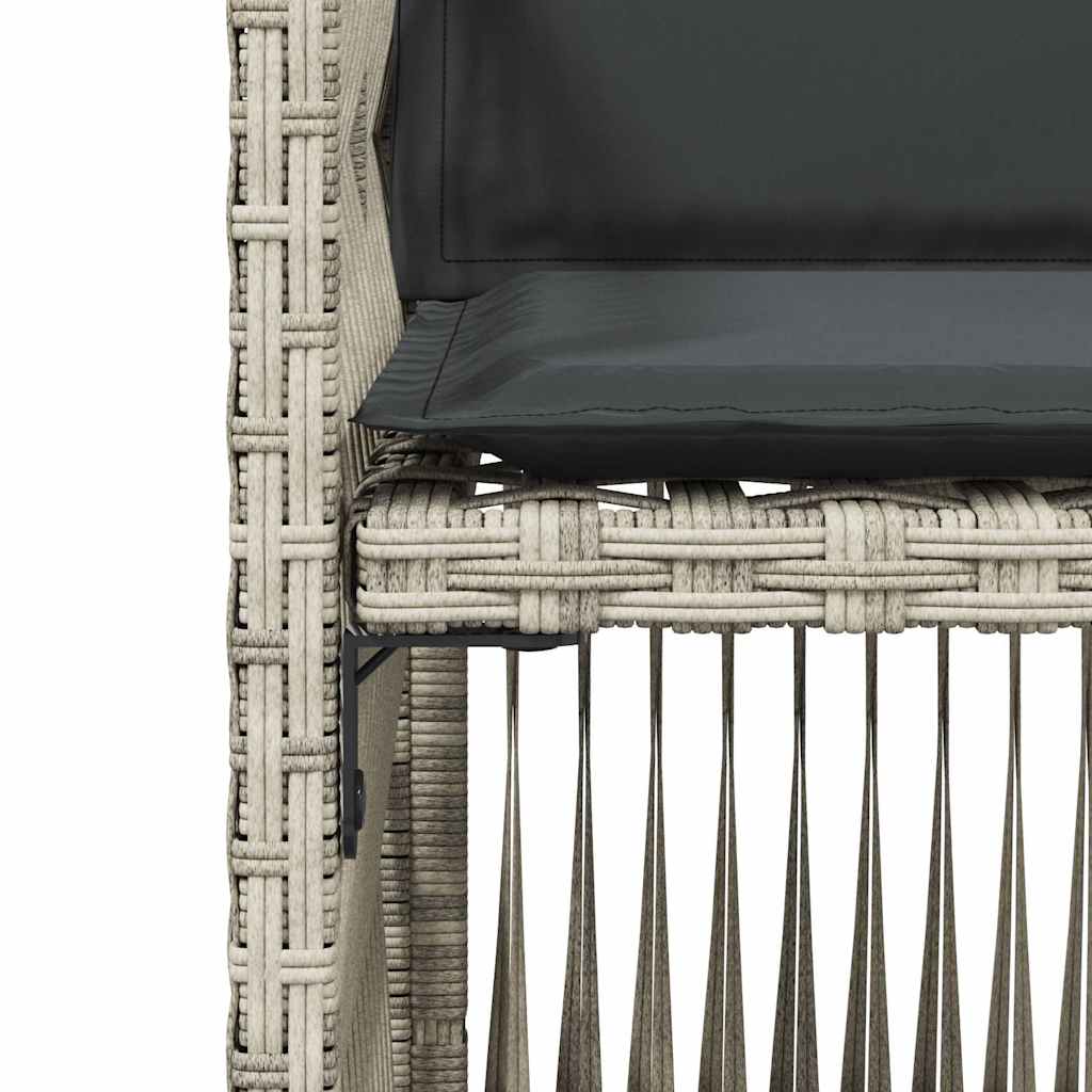vidaXL Tuinstoelen 4 st met kussens poly rattan grijs - Aashly