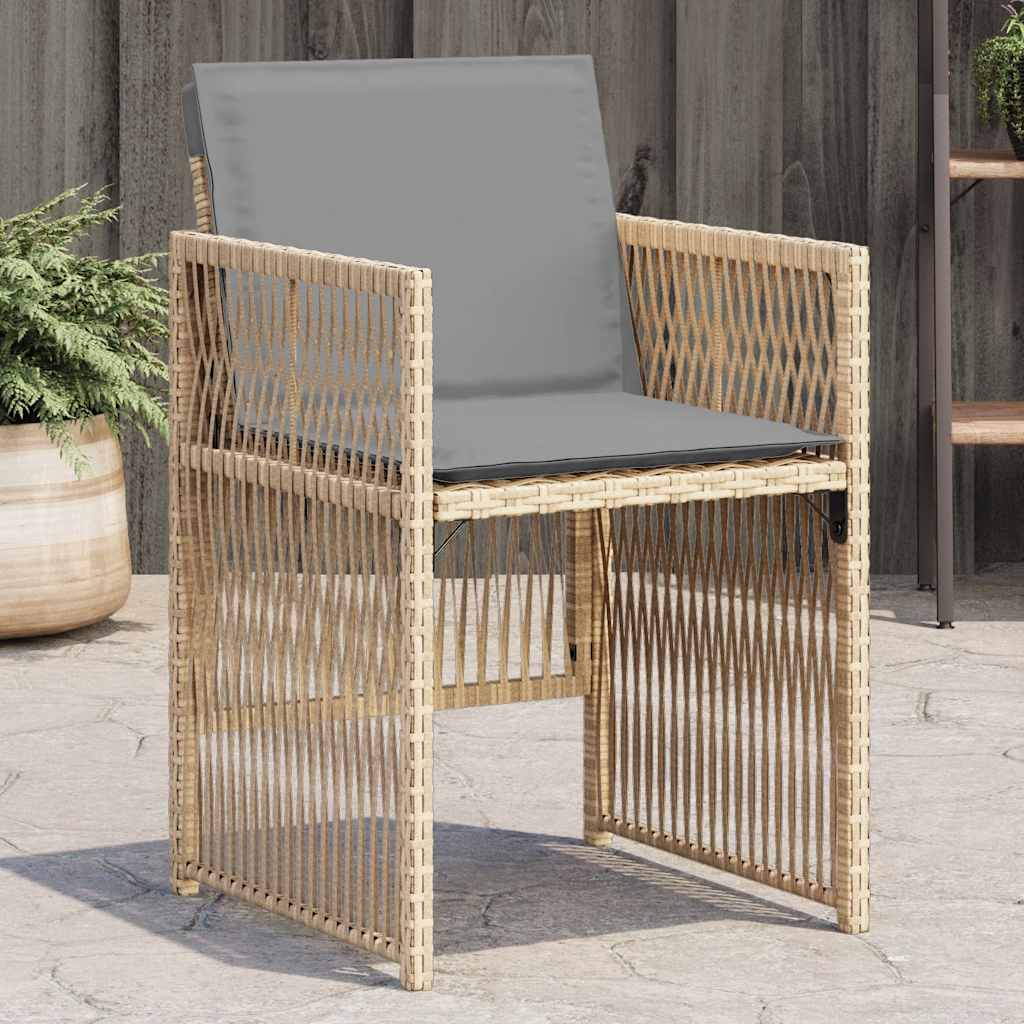 vidaXL Tuinstoelen 4 st met kussens poly rattan grijs - Aashly