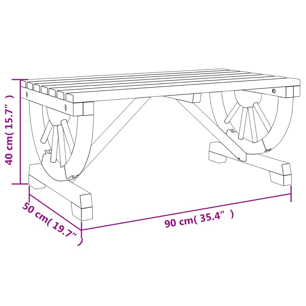 vidaXL Tuintafel 90x50x40 cm massief vurenhout