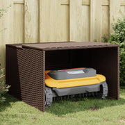 vidaXL Garage for Robot Lawn Mower 86x90x52/57 cm Poly Rattan Brown